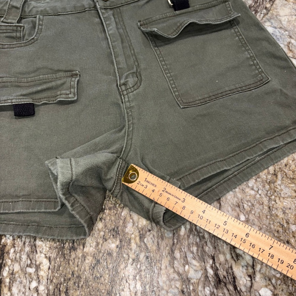 Cargo Utility High Waisted Shorts Women XL Olive Green Fashion Nova RSS20115 - Picture 4 of 8